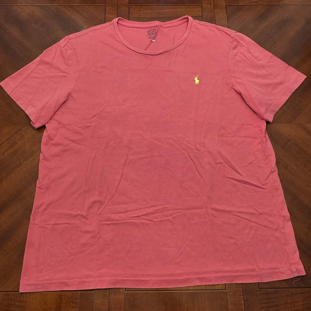 Polo Ralph Lauren T-Shirt Mens XXL Pink Custom Fit Short Sleeve Cotton Pony Logo